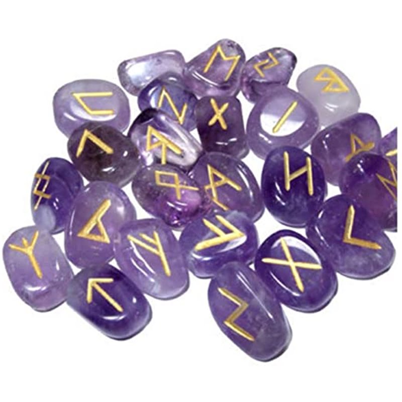 Amethyst Rune Set with Velvet Bag