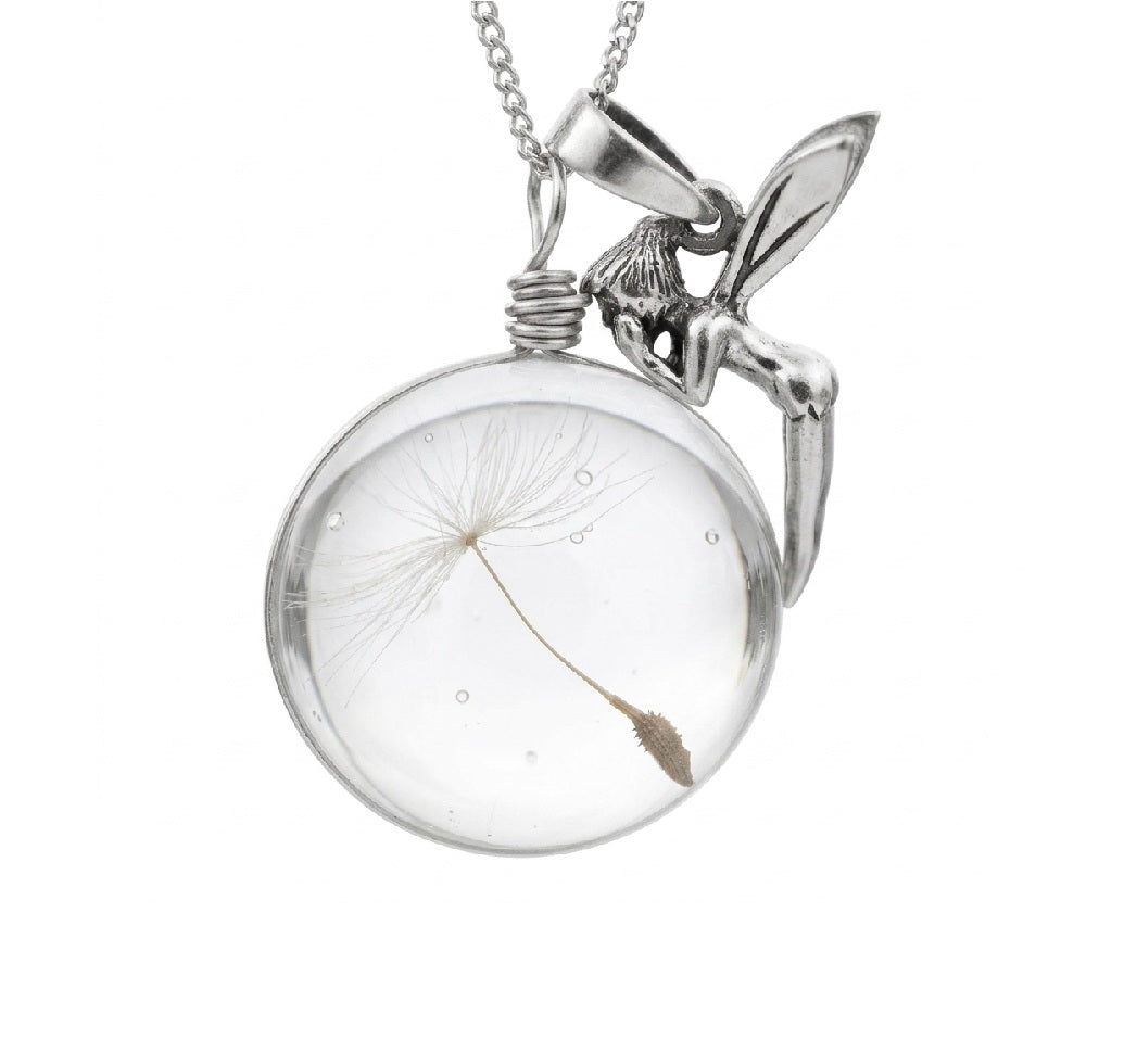 Charming "Angel and Dandelion" Pendant Necklace
