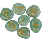 Green Aventurine Rune Set with Velvet Bag