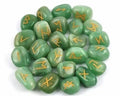 Green Aventurine Rune Set with Velvet Bag