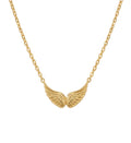 Golden Angel Wing Pendant Necklace