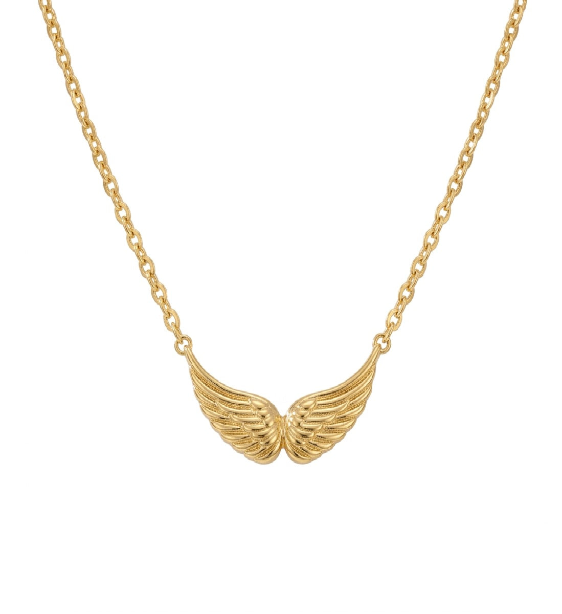 Golden Angel Wing Pendant Necklace