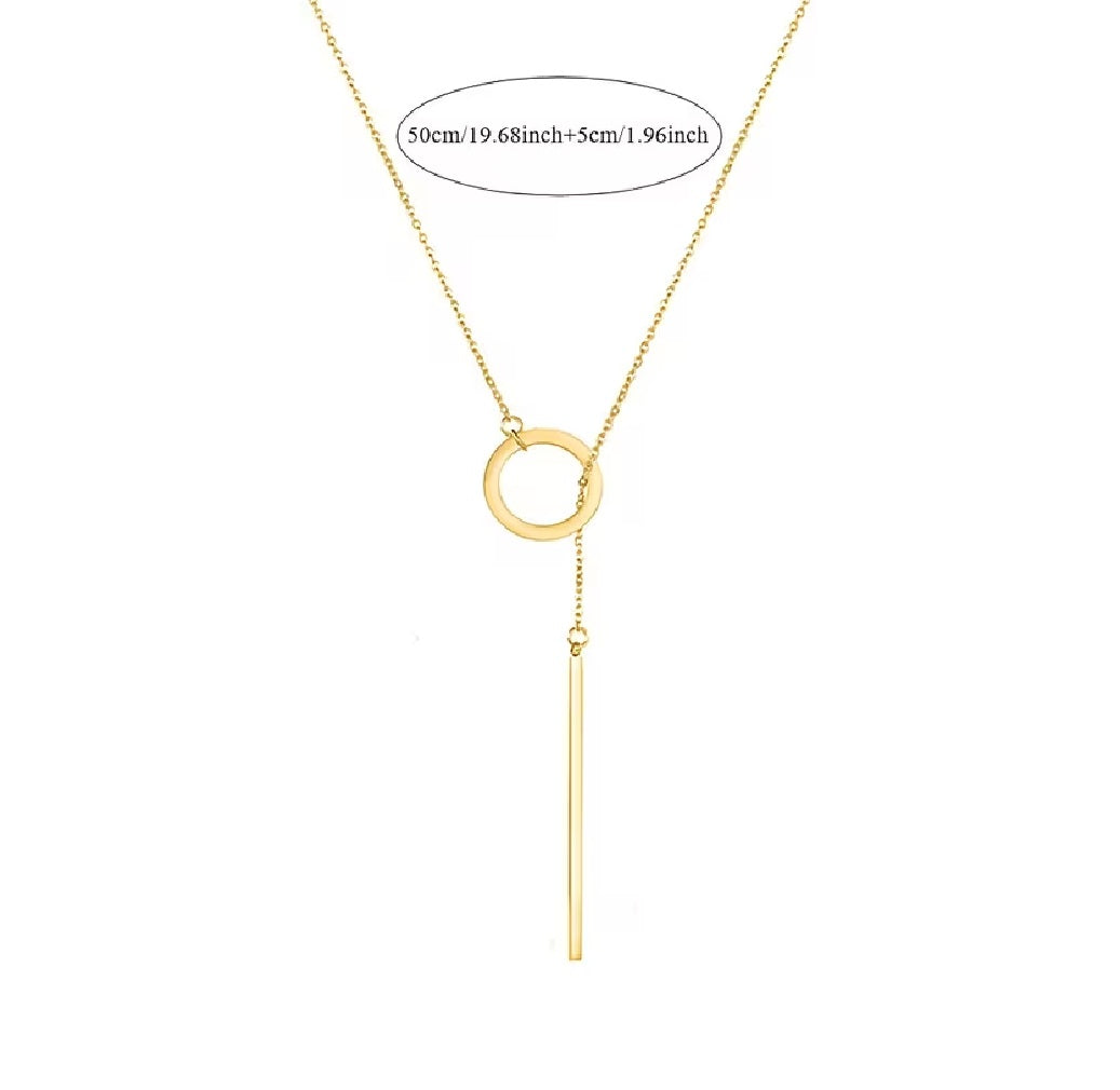 Ladies' Golden Y-Shaped Necklace