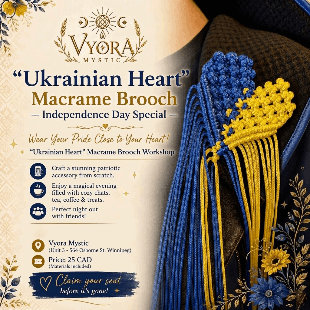 "Ukrainian Heart" Macrame Brooch