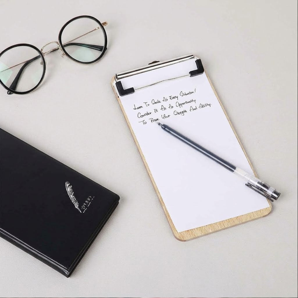 Mini Clipboards A6, Small Wooden Hardboard Office