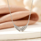 Silver Angel Wing Pendant Necklace