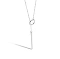 Ladies' Silver Y-Shaped Necklace