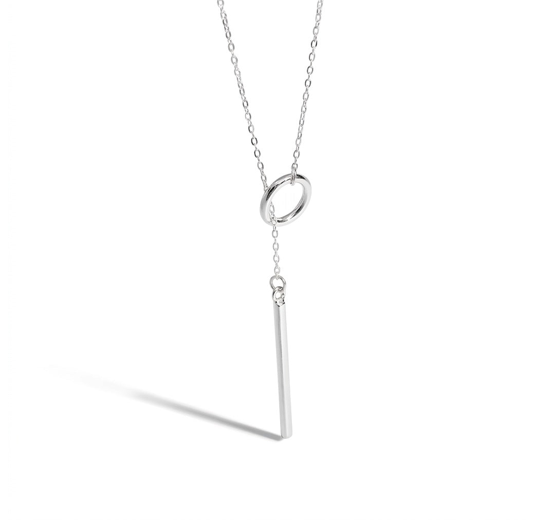 Ladies' Silver Y-Shaped Necklace