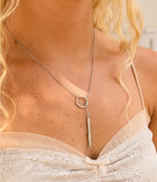 Ladies' Silver Y-Shaped Necklace