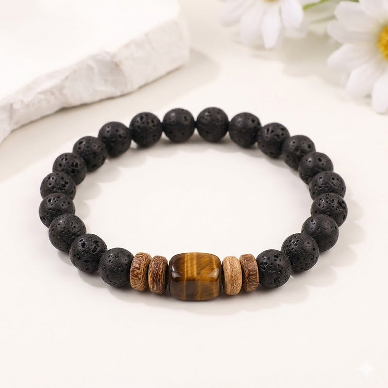 Minimalist Elastic Black Stone Bracelet