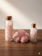 Stone Chips Bottle - Rose  Quartz