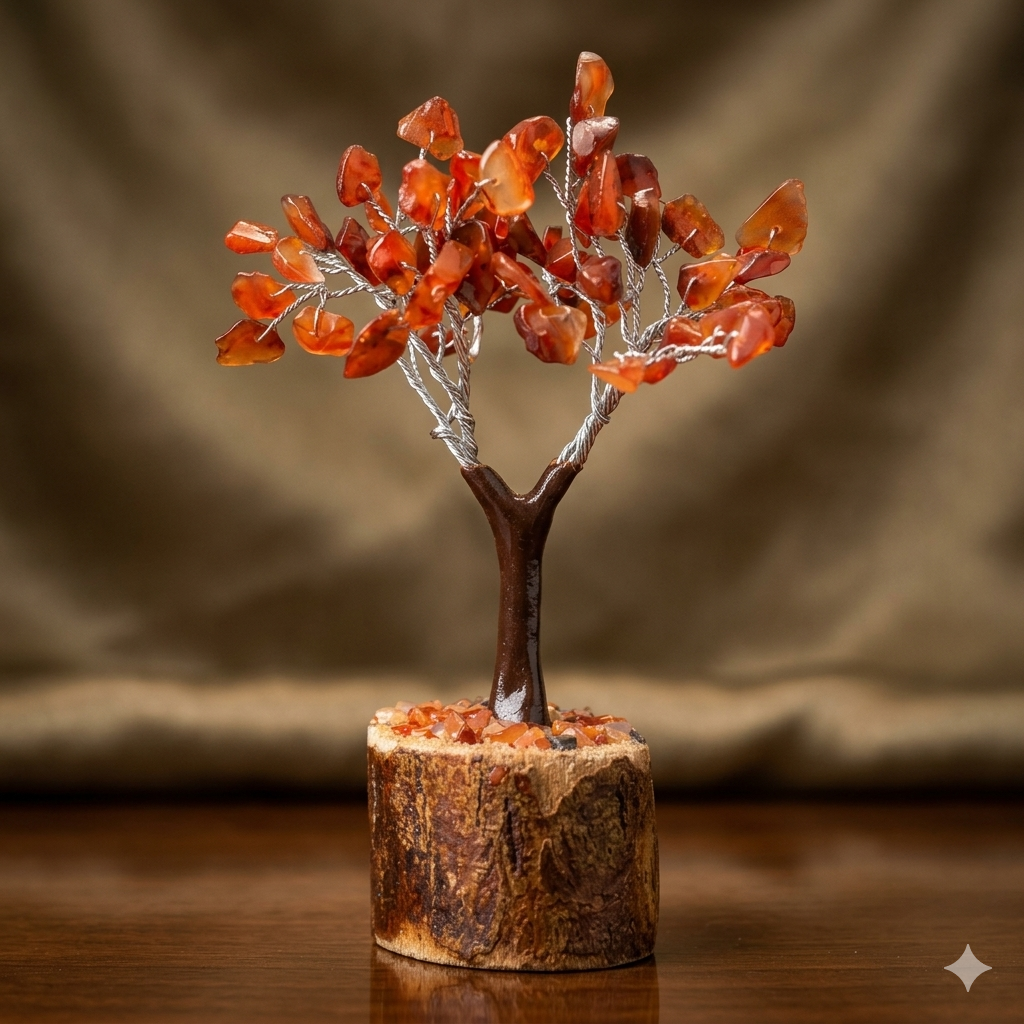 Gemstone Bonsai/Carnelian-60 Beads 4.5"