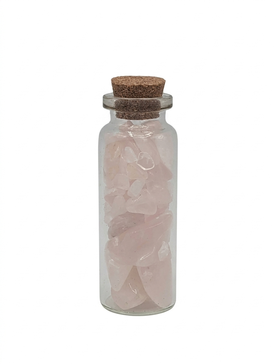 Stone Chips Bottle - Rose  Quartz