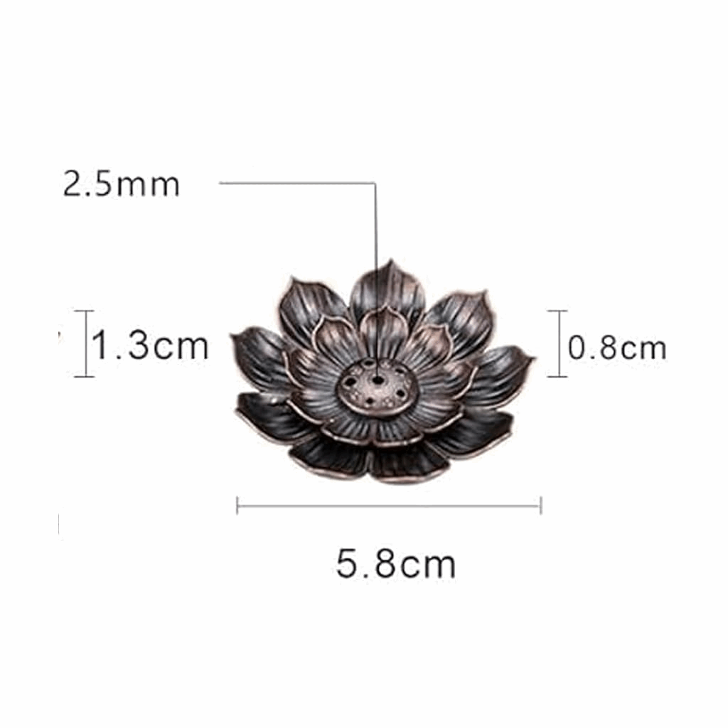 Incense Holder for Sticks, Brass Lotus  Mini
