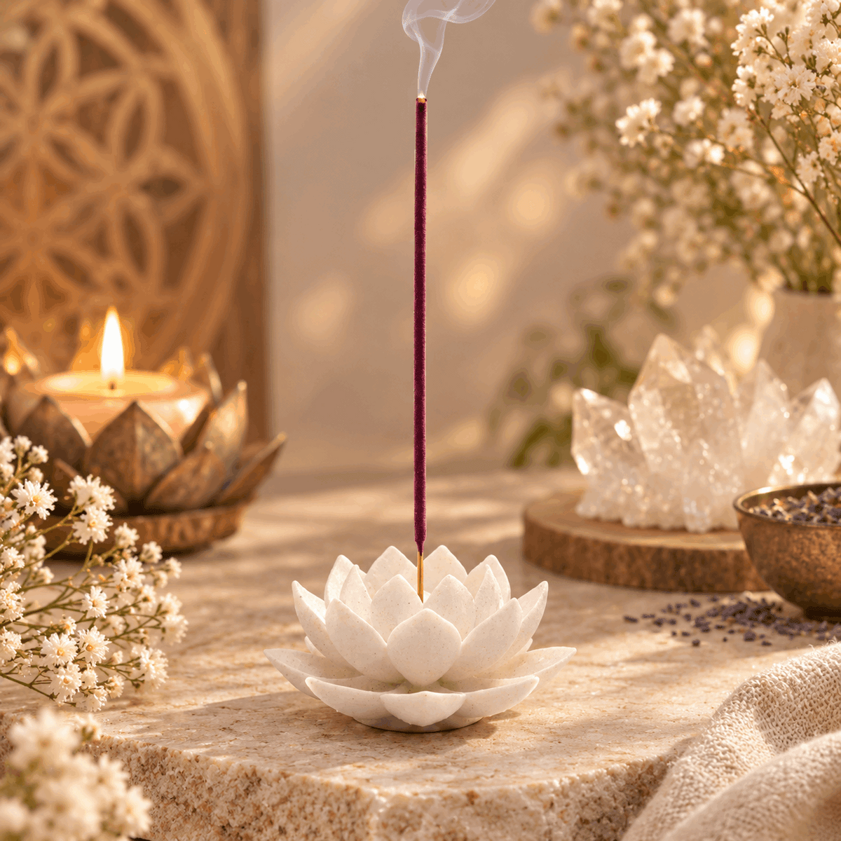 White Lotus Incense Holder, 3D