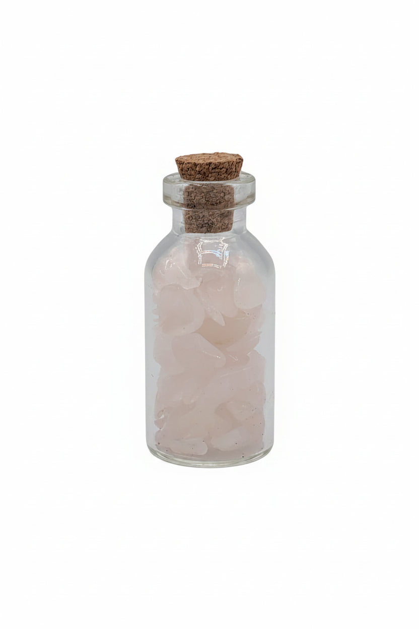 Stone Chips Bottle - Rose  Quartz