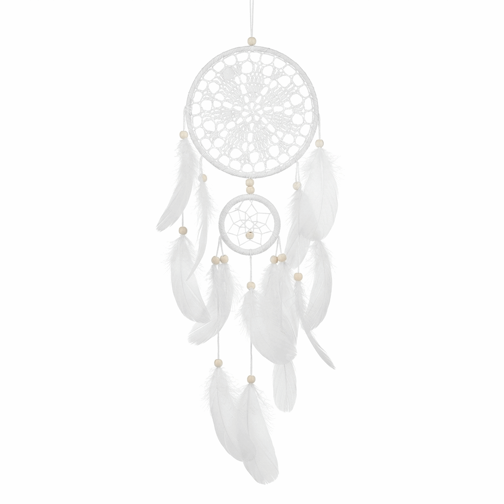 White DreamCatcher Medium crochet