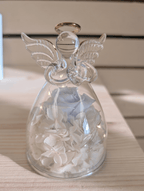 Glass angel with a flower