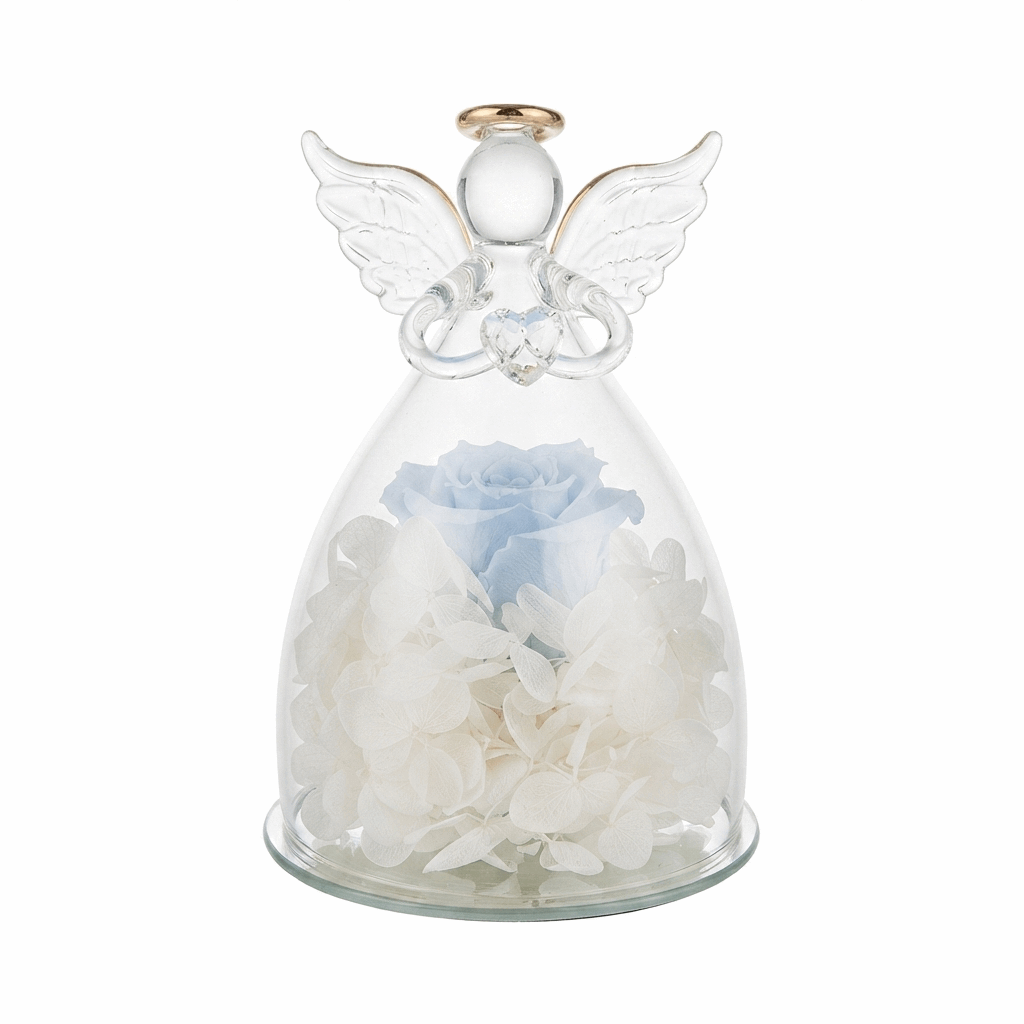 Glass angel with a flower