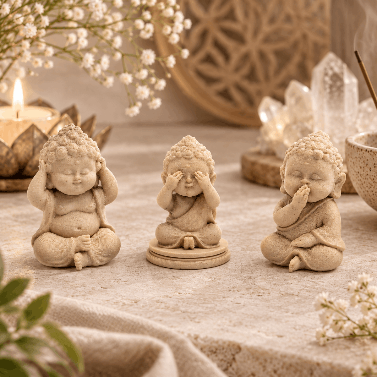 Wisdom of Three, 3D (Set, 3 Buddha)