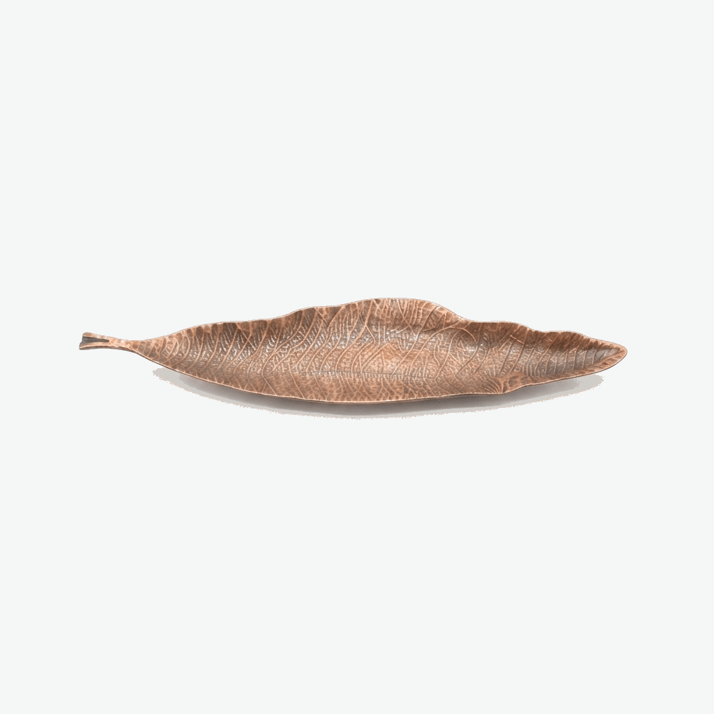 Leaf-shaped metal incense holders Antique copper