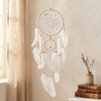 White DreamCatcher Medium crochet