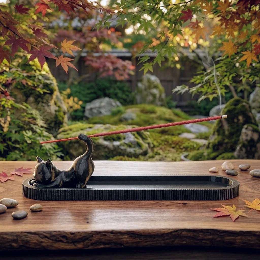 Curious Cat Incense Holder 3D