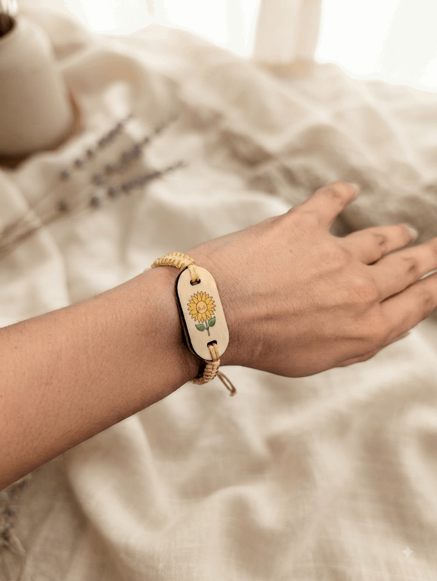 Gold Bracelet With Sunflower