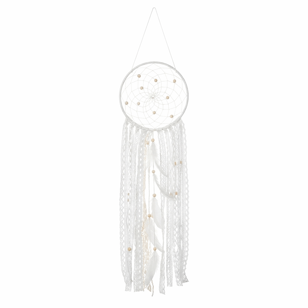 White DreamCatcher Medium crochet