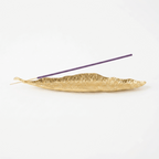 Leaf-shaped metal incense holders Golden