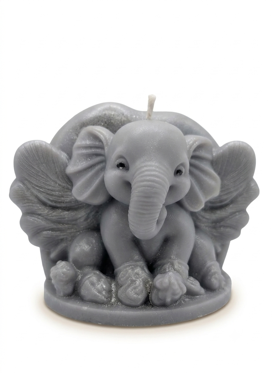 Gray Elephant Candle