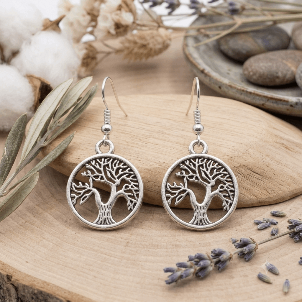 Silver Tree of Life Earrings