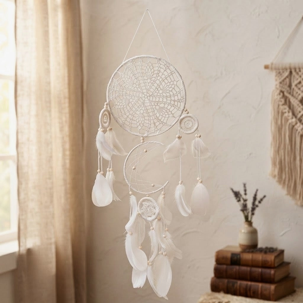 White DreamCatcher Big crochet