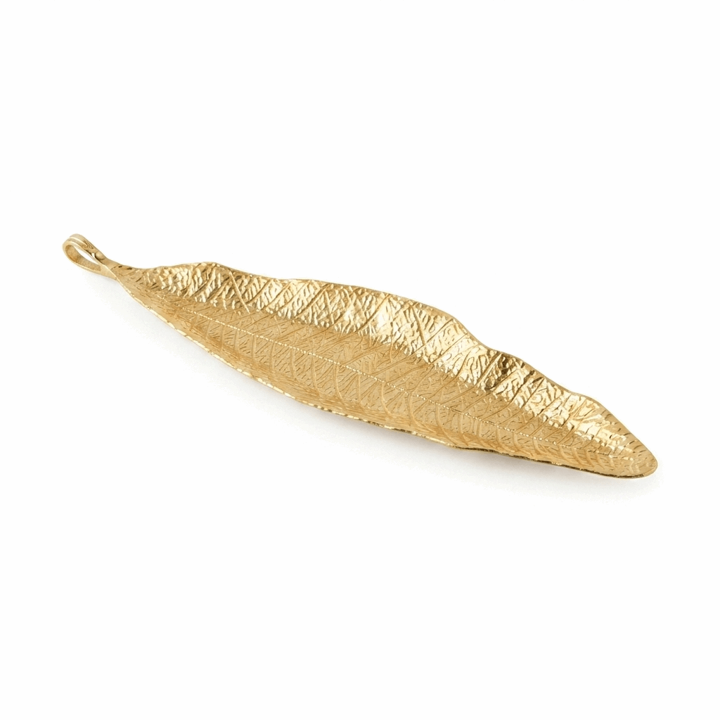 Leaf-shaped metal incense holders Golden