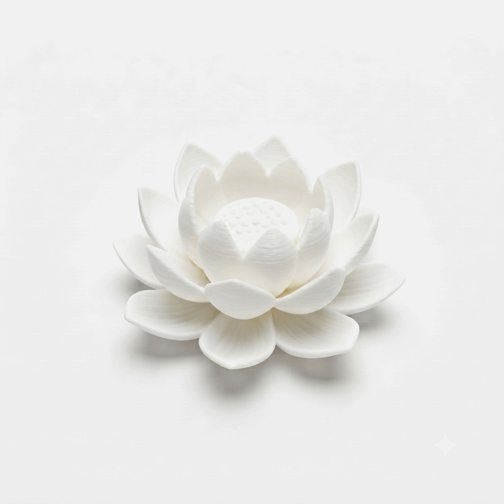 White Lotus Incense Holder, 3D
